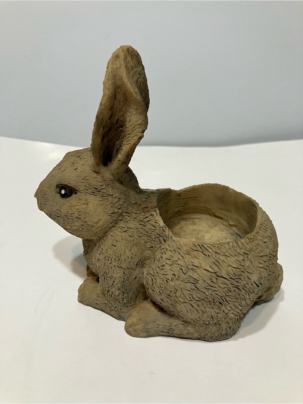 Vintage Rabbit Bunny Candle Holder Or Small Plant Holder By Artmark Resin